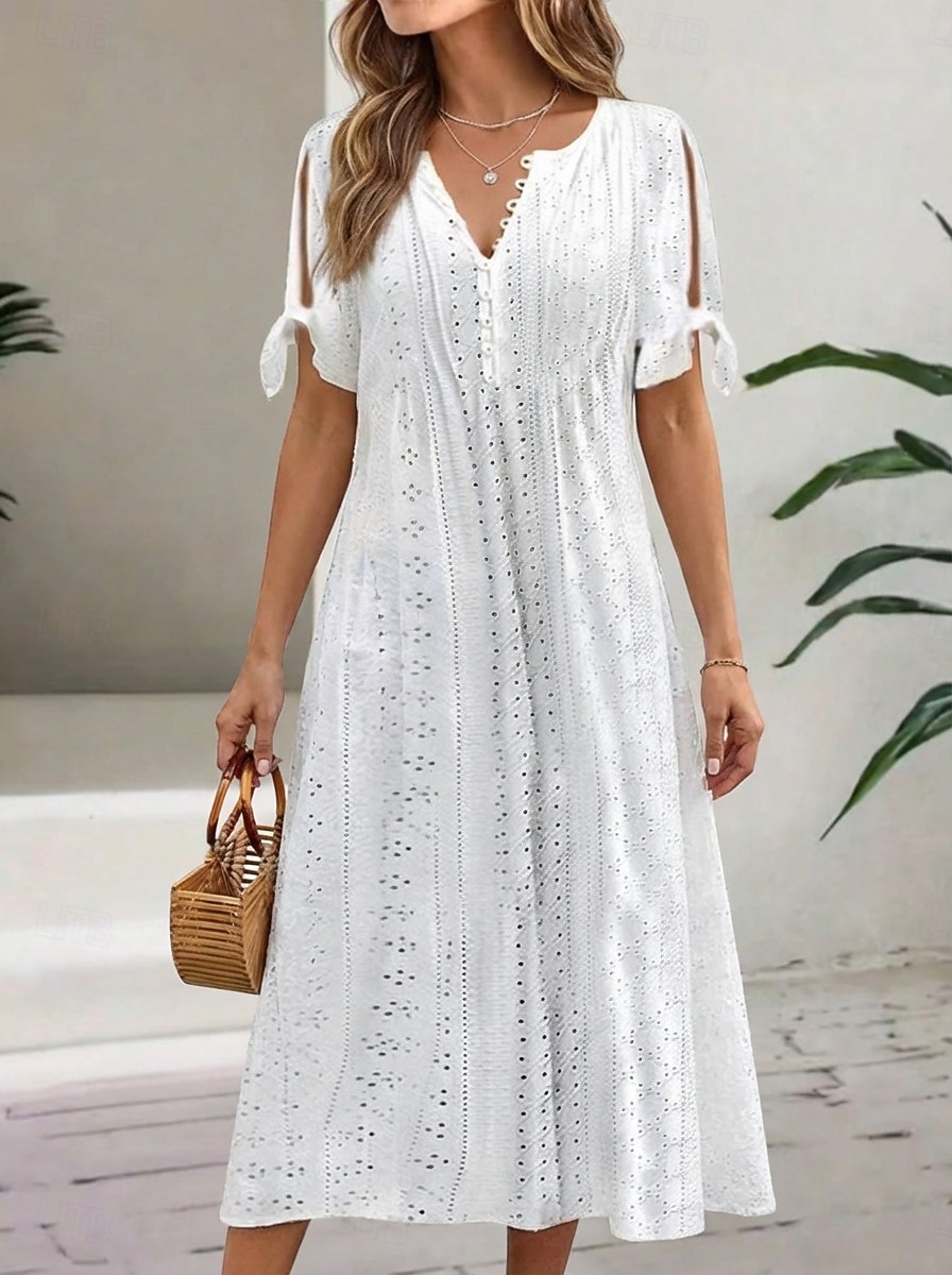 Γυναικεία Μίντι φόρεμα Φόρεμα Boho Φόρεμα σε γραμμή Α Καλοκαιρινό φόρεμα Φόρεμα με πλισέ Κομψό Μοντέρνα Μπόχο Causal Καθημερινά ΕΞΩΤΕΡΙΚΟΥ ΧΩΡΟΥ Χαλαρή Εφαρμογή Σκέτο Κοντομάνικο Λαιμόκοψη V 2026 - $26.99 –P8
