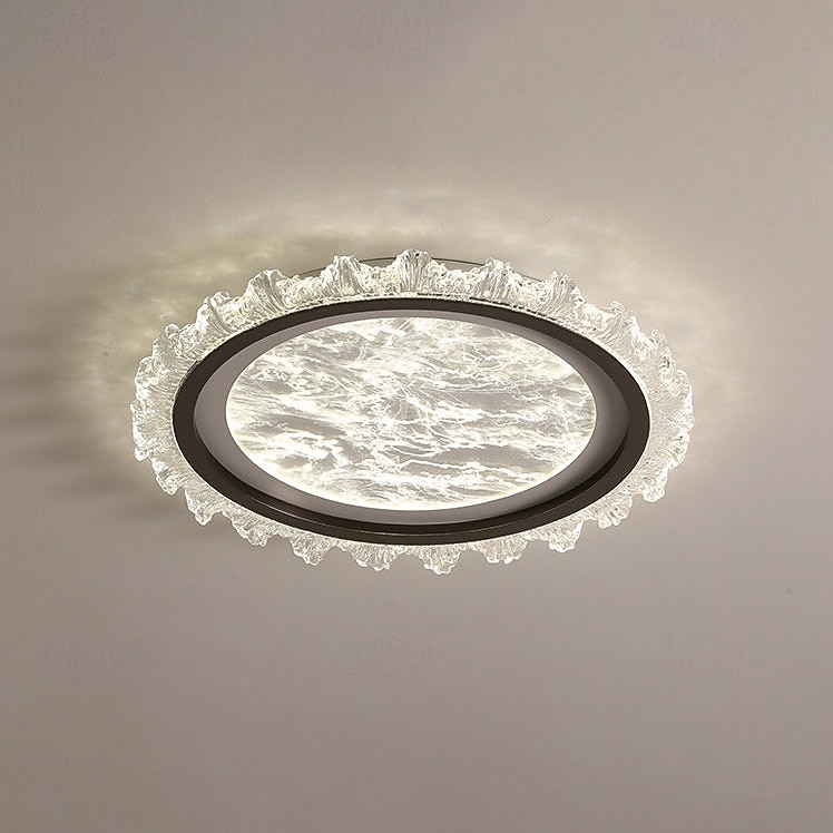Modern Aluminum Ceiling Lamp, Round Acrylic LED Flush Mount Ceiling Light. Three-Color Dimming, Eye Protection, Round Design Close to Ceiling Fixture, for Bedroom Living Room 2026 - $194.99 –P6