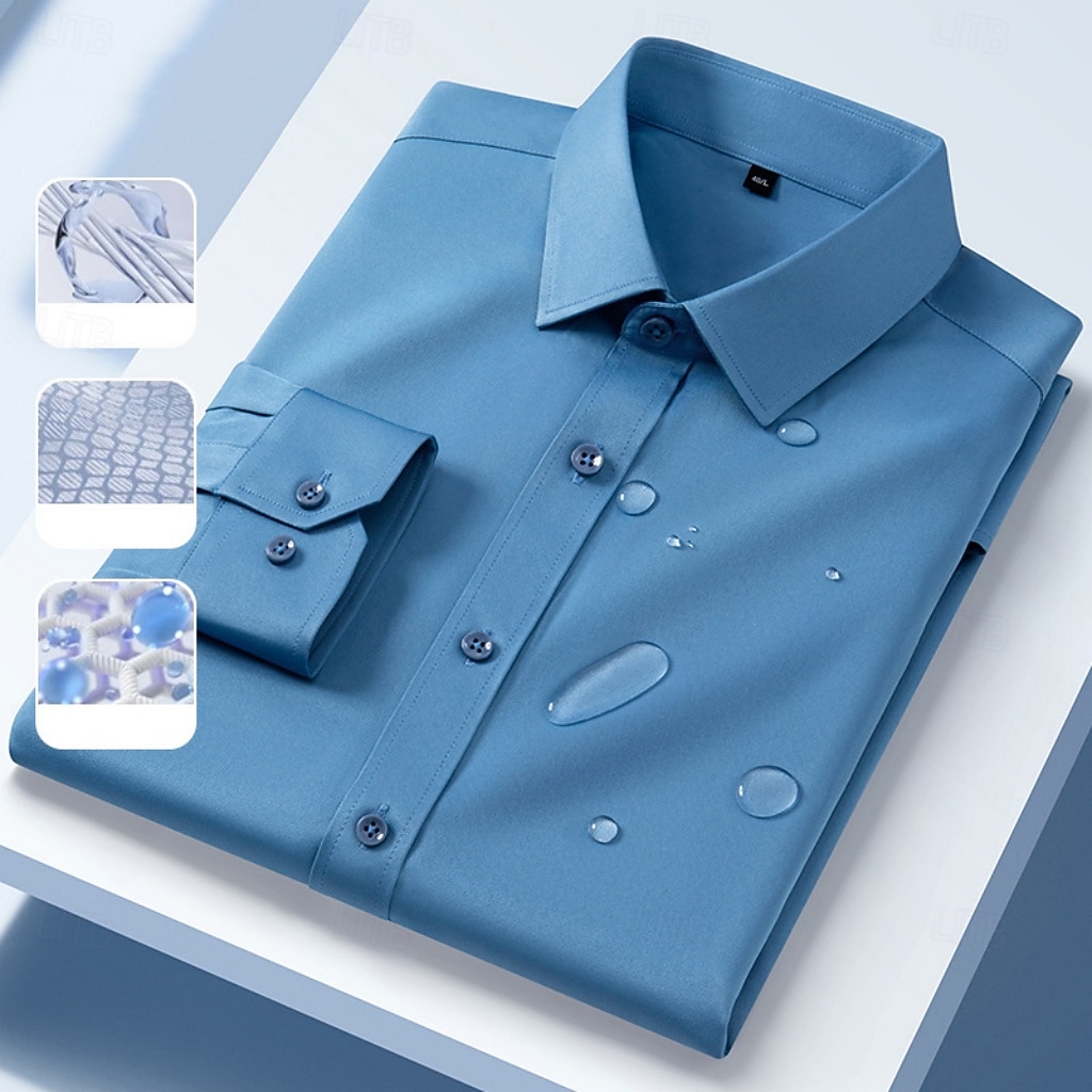 Per uomo Camicia Camicia elegante Camicia button-down Camicia non stiro Semplice Casuale All'aperto Blu Nero Bianco Rosa Manica Lunga Collo ripiegato Estate Primavera Abbigliamento Bottoni del 2026 a $37.99 –P6