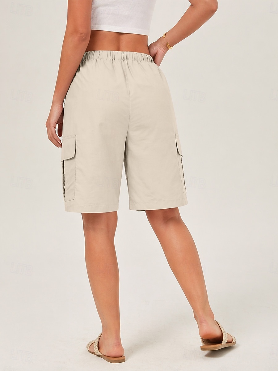 Pentru femei Bermude Pantaloni Scurți Cargo chinez Pantaloni Scurți Vacanță Șic Stradă De Bază Scurt Talie medie Simplu Cordon Buzunar Comfortabil Respirabil Inelastic Zilnic În aer liber Vacanță Gri 2026 - $34.99 –P2