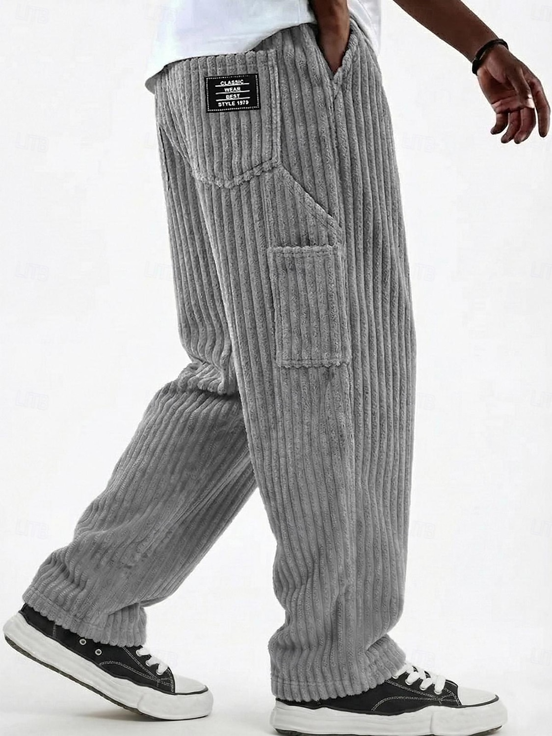 Bărbați Pantaloni Pantaloni Corduroy Pantaloni de iarnă Pantaloni casual Pantaloni largi Cordon Multi Buzunare Culoare solidă Confort Lungime totală Casual Zilnic În aer liber Modă Șic Stradă 2026 - $21.49 –P3