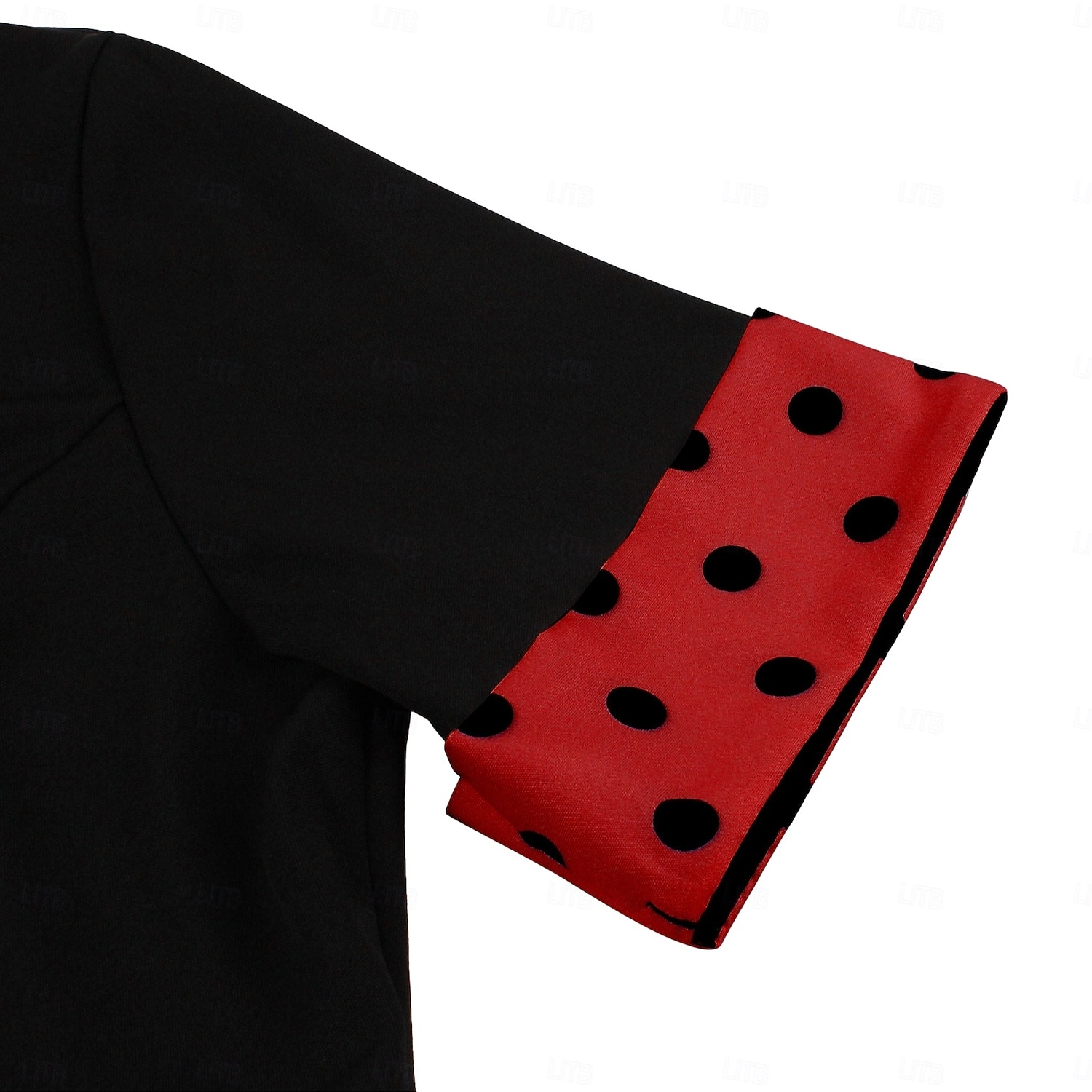1950s Retro Vintage Rockabilly Midi Dress Swing Dress Flare Dress Short Sleeves With Belt Polka dots Fit & Flare Swing Turndown Fancy Dress Women's Casual Dailywear Tea Party Adults' Dress Spring 2026 - $50.99 –P4