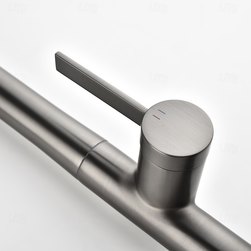 Кухонный смеситель с выдвижным распылителем, однорычажный смеситель с высоким изливом для мойки, прочная латунная конструкция, двухфункциональная распылительная головка, простая установка. 2026 - $216.99 –P44