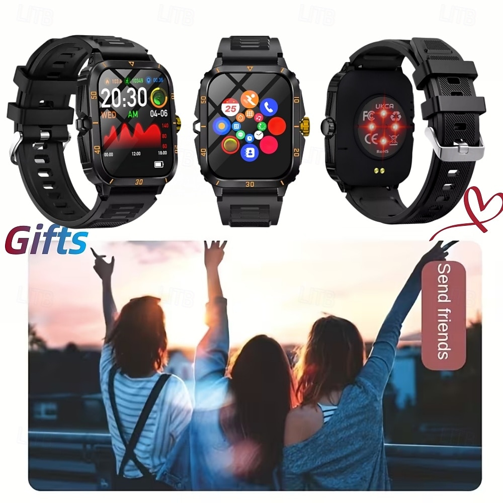 Rugged Smart Watch, Military Tactical Fitness Tracker with Heart Rate Monitor & SpO2, Waterproof Sport Smartwatch for Men Women, Compatible with iPhone Android, Ideal Birthday Gift 2026 - $28.99 –P1