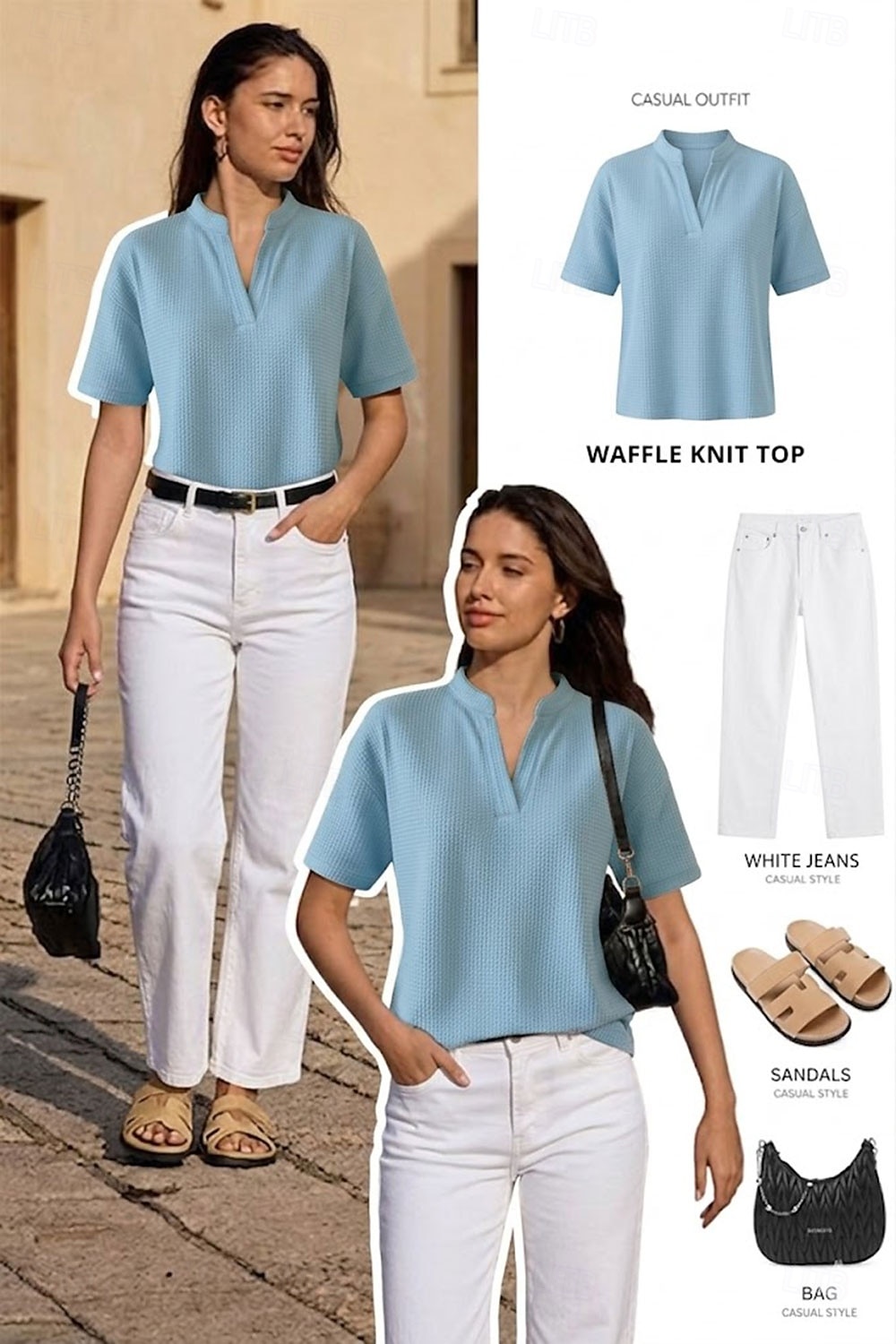 Femmes Chemise gaufrée T-shirt Tops en tricot gaufre Uni Élégant Classique Moderne Manche Courte Col en V Hauts Réguliers Quotidien Fête Sortir Blanche Orange Vert Bleu clair Noir Été Printemps de 2026 ? $26.99 –P1