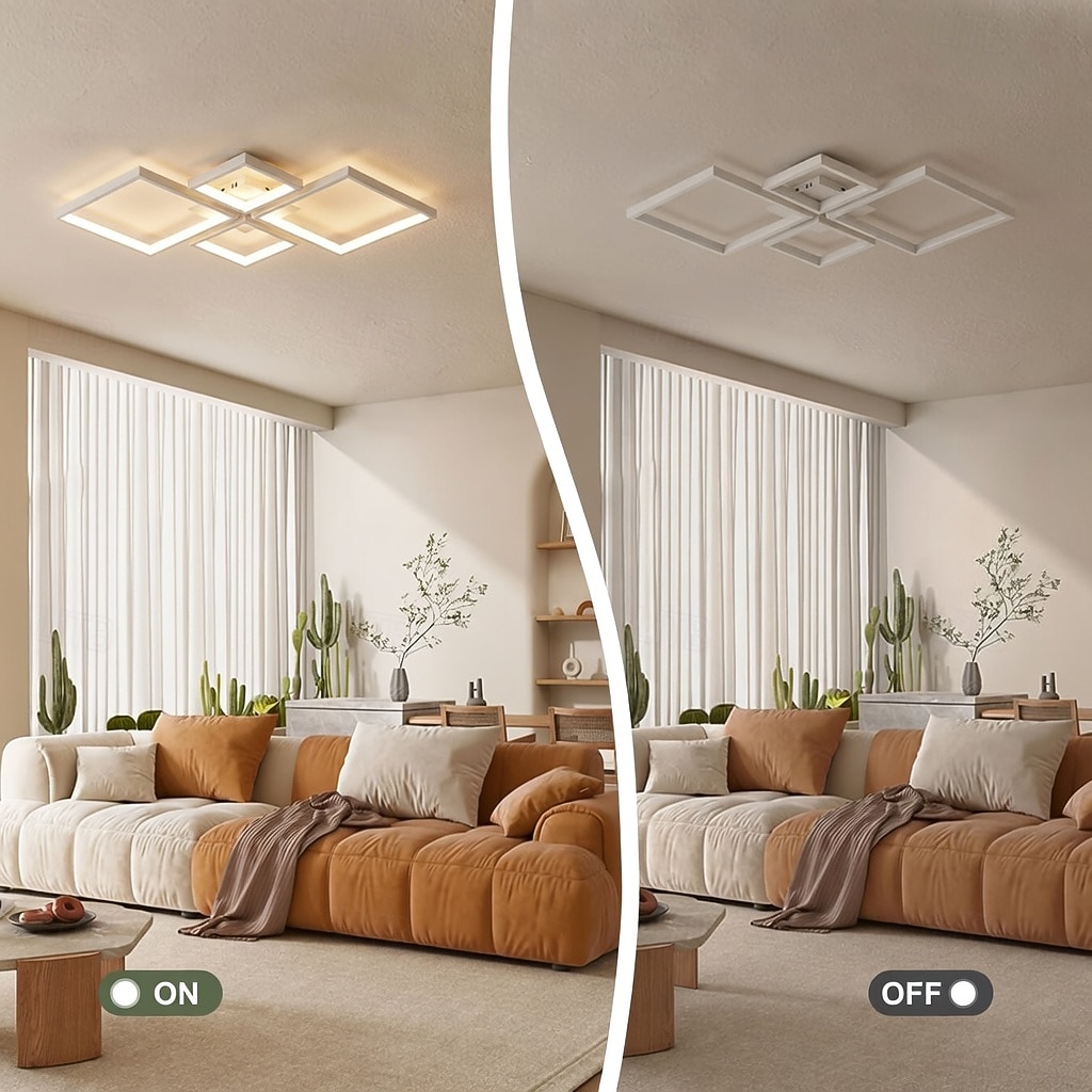 Moderne dimbare led-plafondlamp met afstandsbediening, 4 lichtpunten, aluminium armatuur voor binnenverlichting in woonkamer, slaapkamer, eetkamer, kantoor en keuken, 110-240V. 2026 - $136.99 –P8