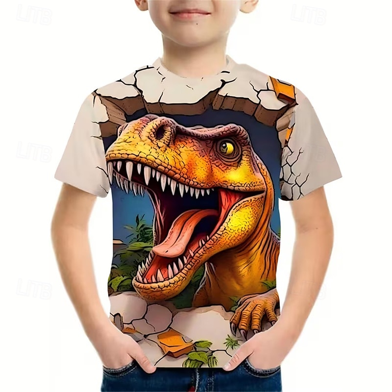 Băieți 3D Grafic Dinozaur Tricou Manșon scurt Tipărire 3D Vară Primăvară Sport Modă Șic Stradă Copii 5-12 ani Stil Nautic Casual Zilnic În aer liber Fit regulat 2026 - $13.49 –P13