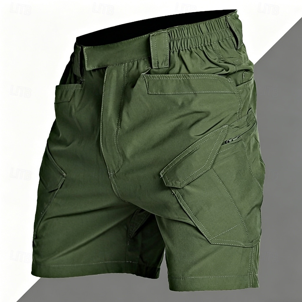 Men's Tactical Cargo Cargo Shorts Shorts Summer Shorts Casual Shorts Elastic Waist Multiple Pockets Plain Waterproof Comfort Knee Length Casual Outdoor Beach Fashion Streetwear Black Khaki 2026 - $26.99 –P7