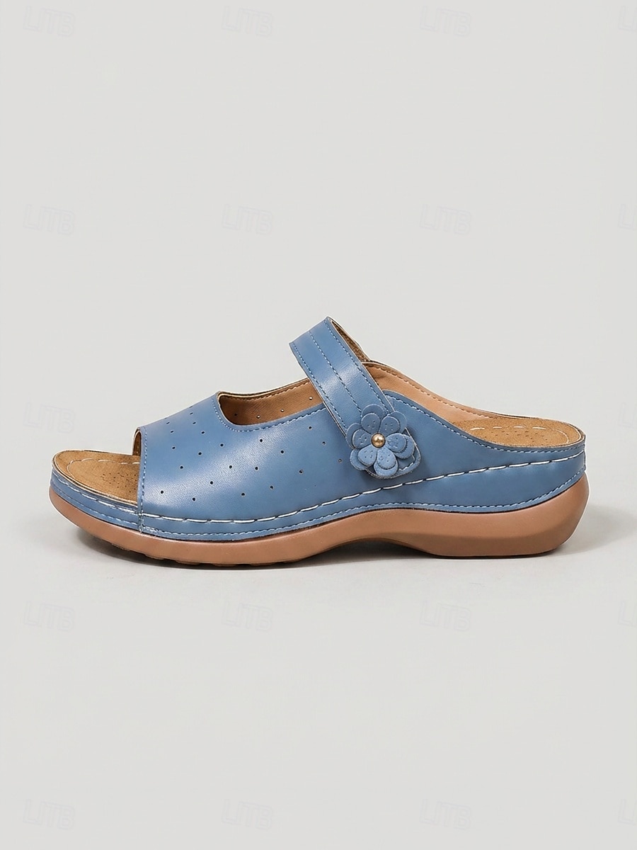 Women's Sky Blue Appliques Slide Sandals – Breathable Cutout Lightweight Comfort Summer Shoes for Casual, Travel and Everyday Wear 2026 - $24.99 –P5