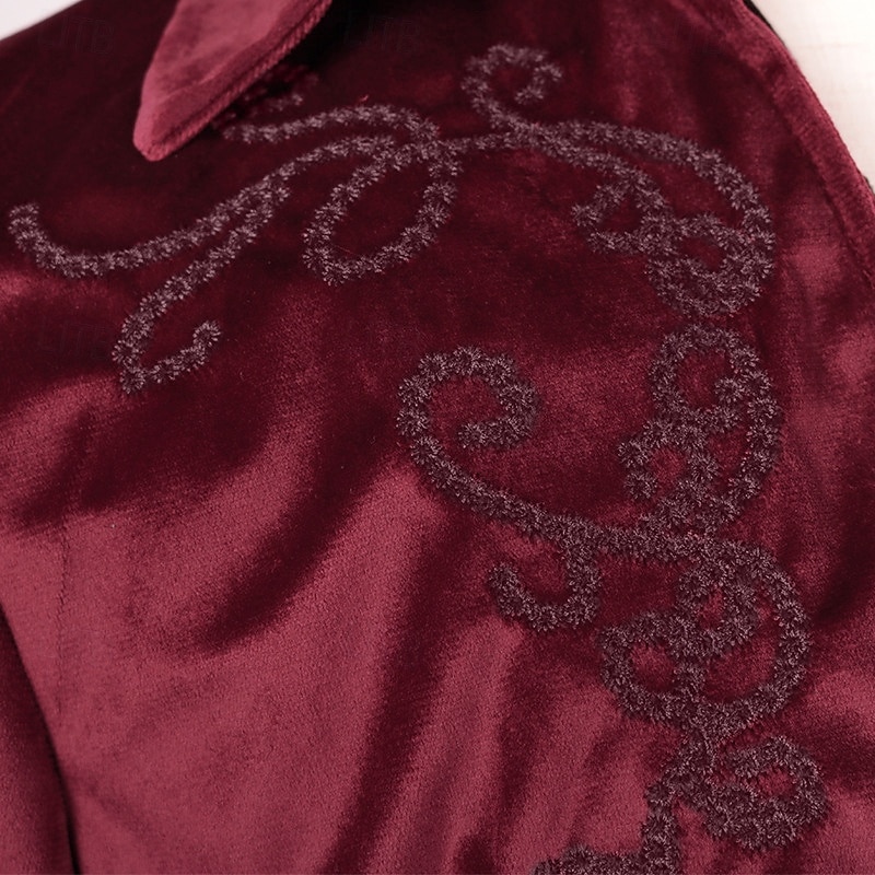 Retro Vintage Punk & Gothic Medieval Coat Tailcoat Prince Nobleman Jacquard Fancy Dress Men's Ebenezer Scrooge Elf Royal Steampunk Masquerade Party Adults Coat Christmas 2026 - $52.99 –P7