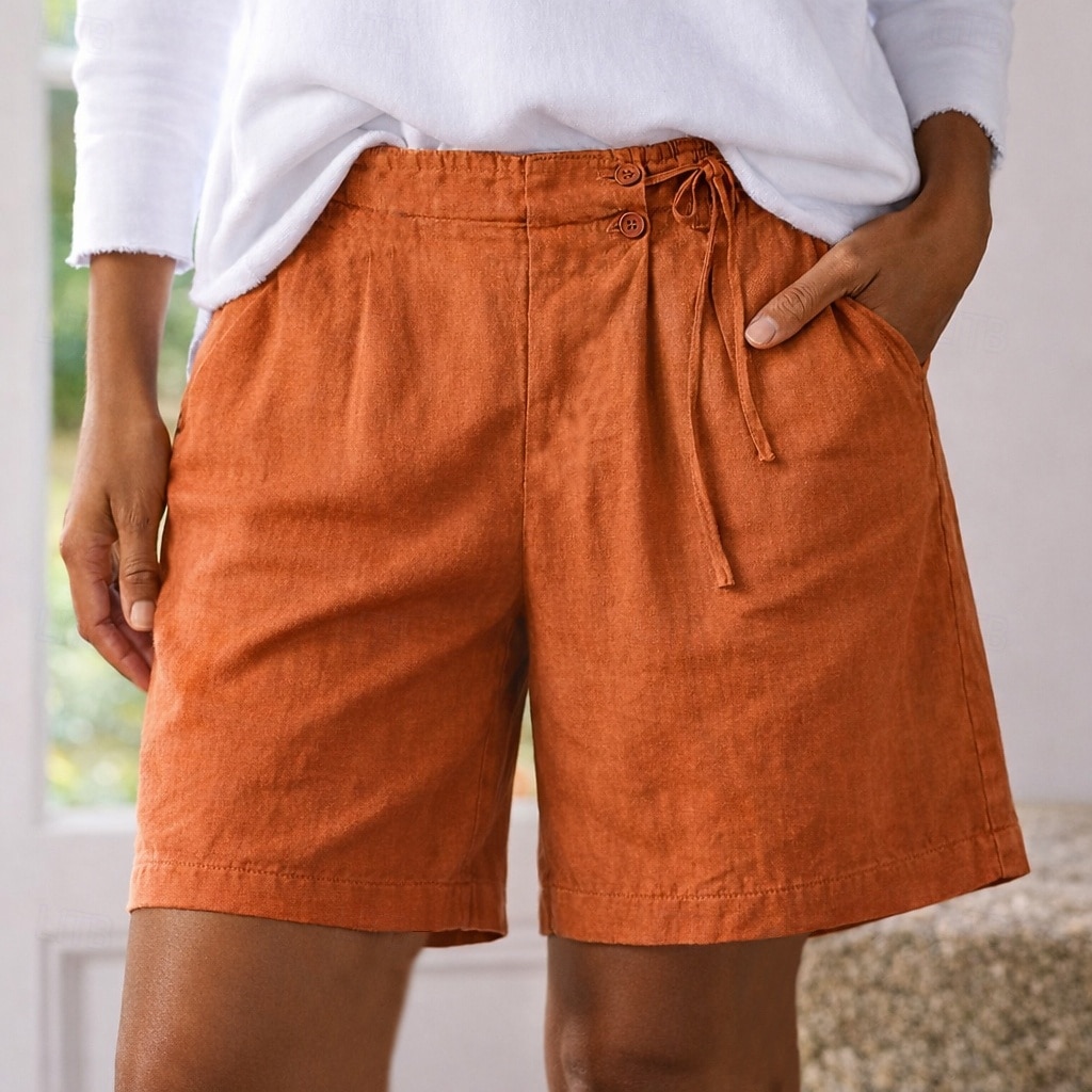 Per donna Bermuda Shorts Pantaloncini Estivi Shorts da Spiaggia Vacanza Moda Casual Quotidiano Corto Vita Alta Tinta unica Semplice Patchwork Fascia Elastica Comodità Morbido Traspirante Inelastico del 2026 a $22.99 –P1