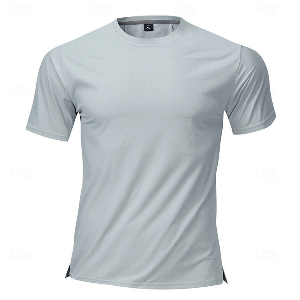 Men's T Shirt Short Sleeve Shirt Tee Top Short Sleeve Crew Neck Summer Spring Solid Color Streetwear Stylish Leisure Quick Dry Slim Daily Vacation Sport Black Blue Grey Top Tee for Men 2026 - $22.99 –P2