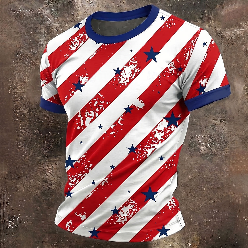 Herren 250. Jubiläum Patriotische Amerikanische Flagge 1776 2026 Grafik T-Shirt Kurzarm Rundhals Sommer Straßen Top 2026 - $18.99 –P3