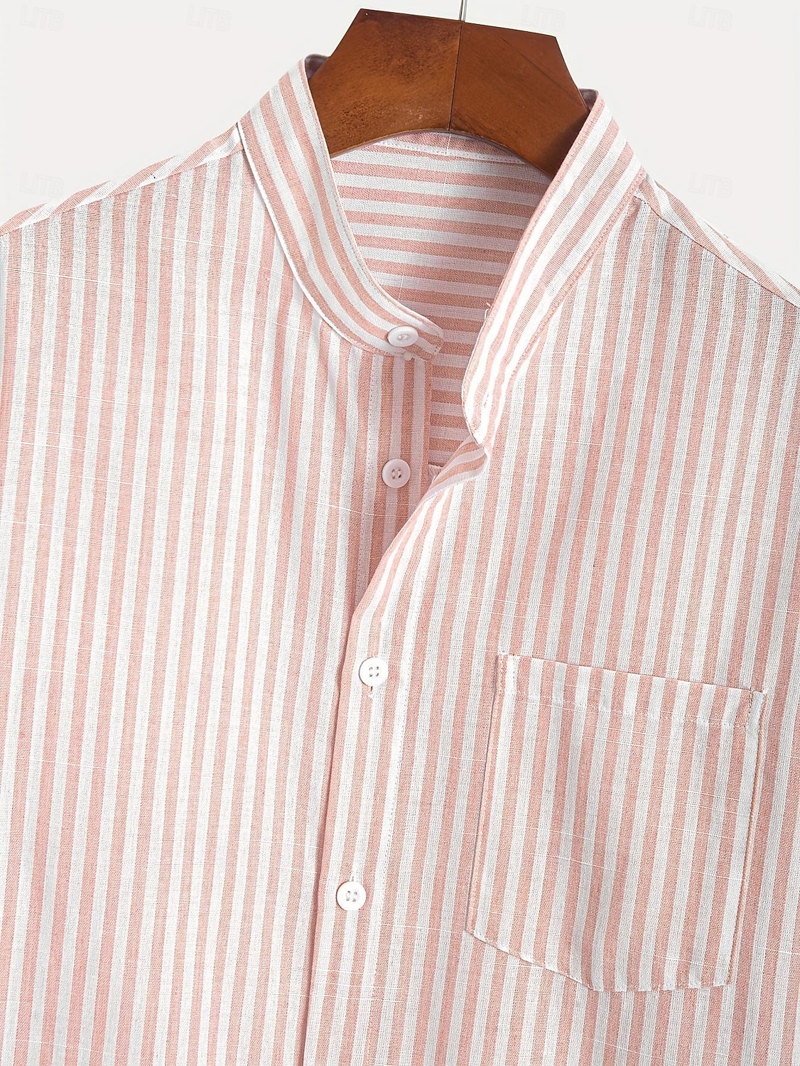 Hombre Camisa Camisa de lino Camisa de verano Camisa de playa Tiras verticales Casual Diario Azul Piscina Rosa Manga Corta Collar mandarín Verano Primavera Ropa 2026 - $26.99 –P8