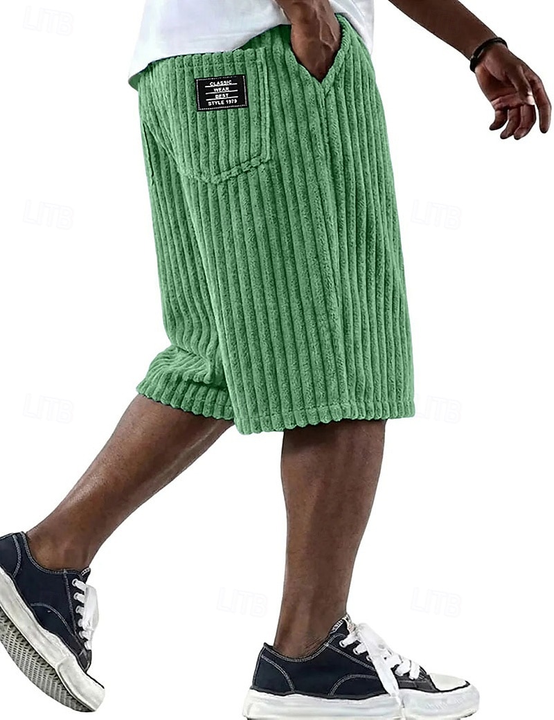 رجالي شورتات شورت كاجوال سروال قصير جيب مرونة الخصر ألعاب بسيطة سهل راحة متنفس طول الركبة فضفاض الأماكن المفتوحة عطلة العطلة موضة أسود أبيض مرن نسبياً 2026 - $25.99 –P6