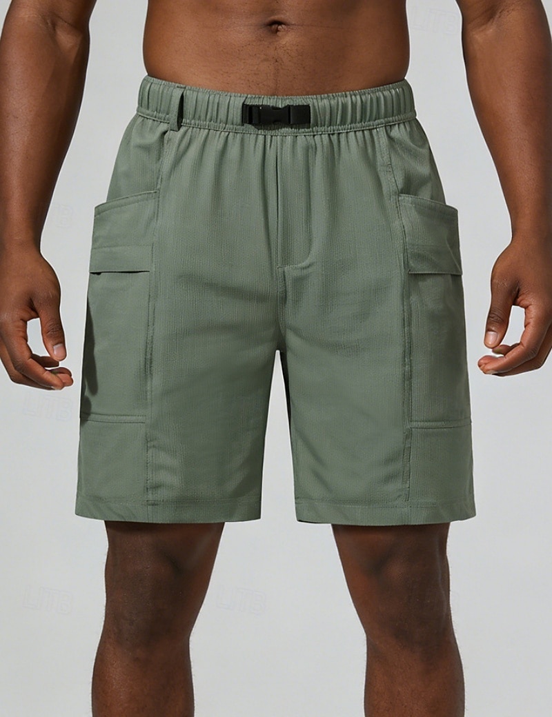 Hombre Pantalón Corto Cargo Pantalón corto Pantalones cortos casuales Pantalón corto deportivo Bolsillo Cintura elástica Puro Plano Comodidad Secado rápido Longitud de la rodilla Exterior Gimnasia 2026 - $26.99 –P4