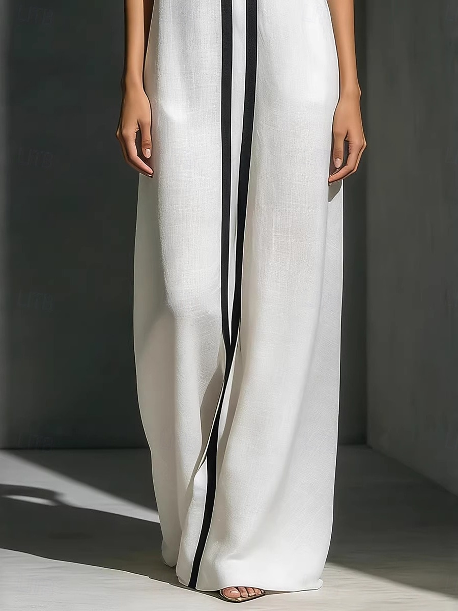 Жен. Длинное платье Длинное платье Элегантный стиль Современное на открытом воздухе Отпуск На выход Свободное облегание Контрастных цветов Без рукавов Рубашечный воротник Черный Белый Винный Серый 2026 - $41.99 –P3