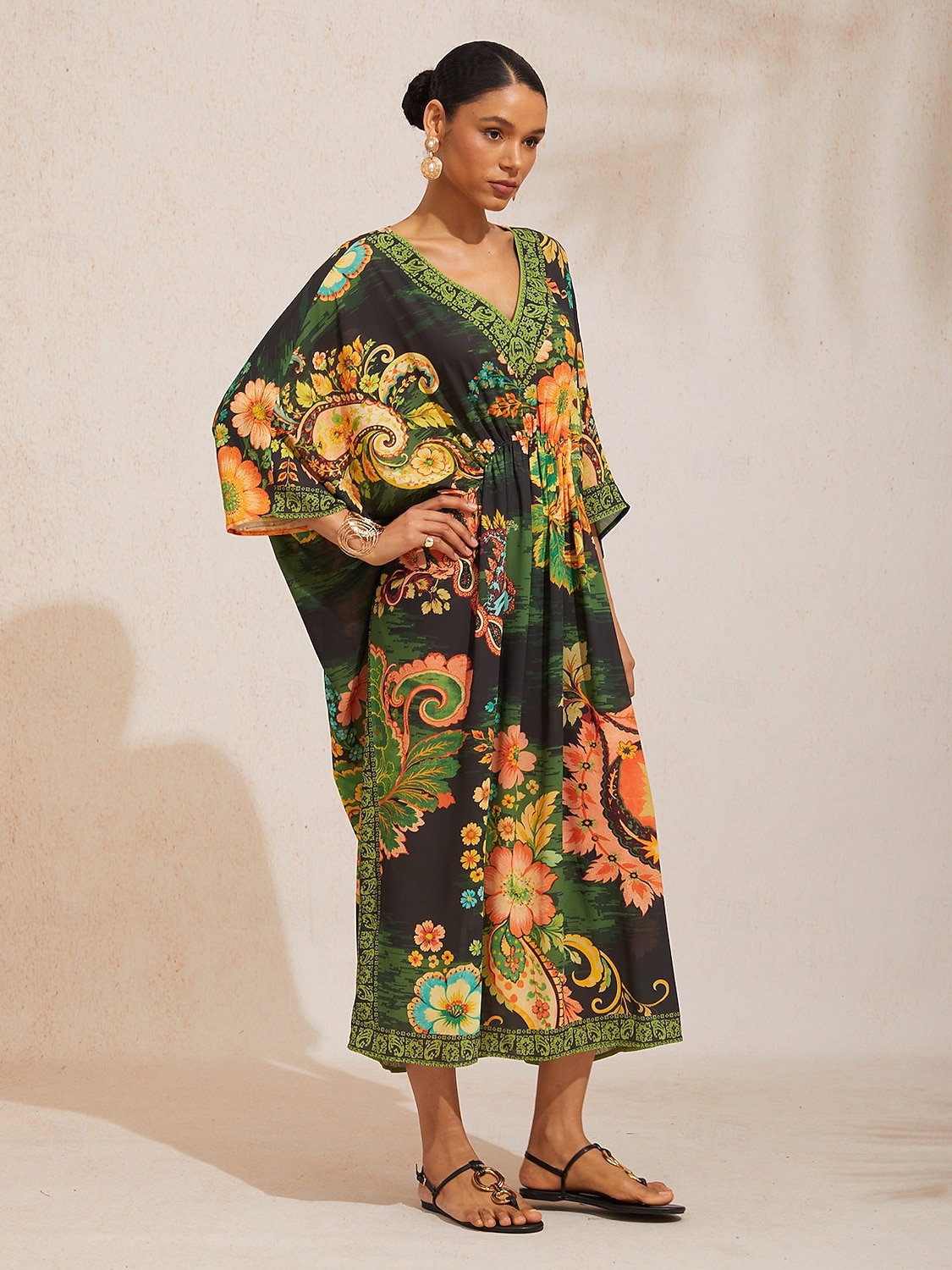 paisley mintás, lenge sifon kaftán 2026 - $79.99 –P5