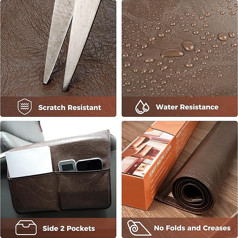 Voděodolný potah na pohovku, potah na opěrku hlavy s elastickým popruhem a kapsou, chránič loketní opěrky, protiskluzový potah na opěrku hlavy křesla, chránič nábytku do obývacího pokoje, odolný, snadno se čistí 2026 - $48.99 –P4