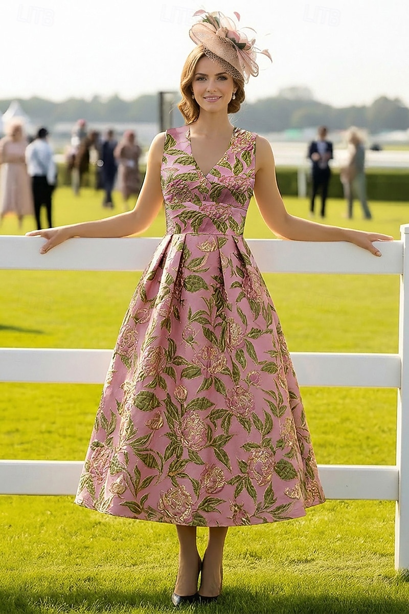 formal kentucky derby dresses A Line Cocktail Dress Satin Kentucky Derby Dress Ruffle Off the Should main image 0
