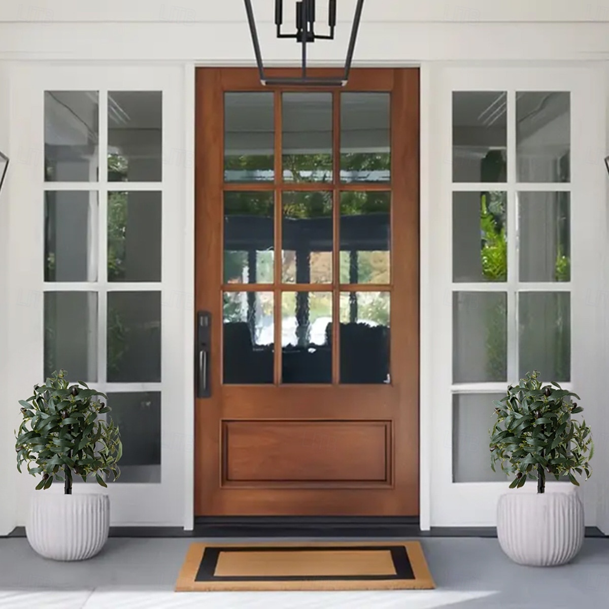 Umělá olivovník, 20palcová topiary z umělé olivy s kolíkem do země, realistická dekorace do interiéru/venkovního domu, skandinávský styl zelené dekorace 2026 - $26.99 –P3