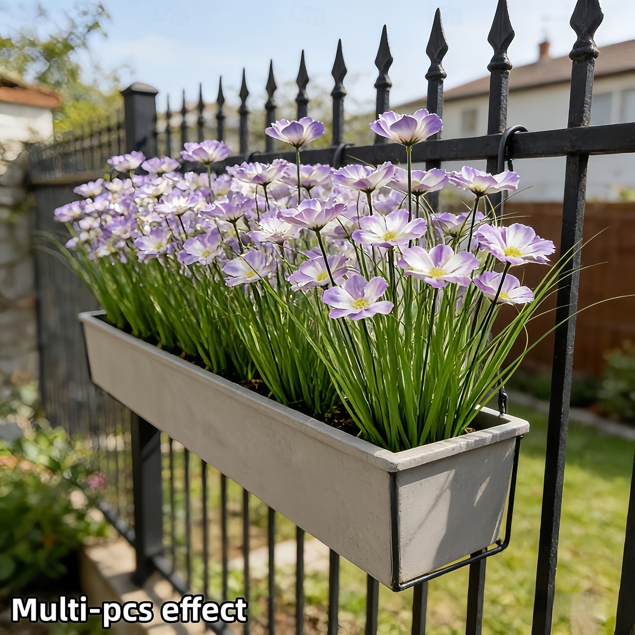 Conjunto de 7 flores artificiais para exterior e plantas bulbosas, réplicas em plástico de margaridas africanas e plantas rasteiras bulbosas, flores artificiais realistas de grama-cebola, adequadas de 2026 por $16.99 –P5