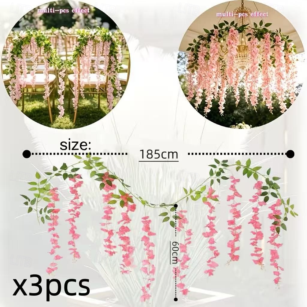 3 buc coroană artificială de glicină, viță de vie, primăvară, specială de Ziua Îndrăgostiților, coroană florală artificială de primăvară cu viță de vie, potrivită pentru cameră, petrecere, casă, 2026 - $23.99 –P10