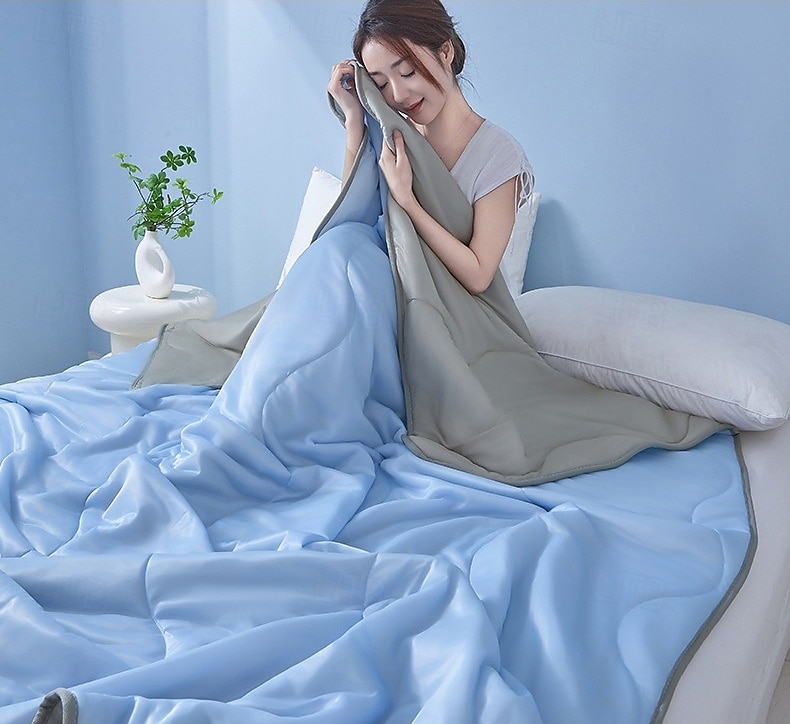 Trapunta rinfrescante estiva, coperta leggera e traspirante, morbida coperta in seta ghiaccio per camera da letto, biancheria da letto per la casa del 2026 a $25.99 –P8