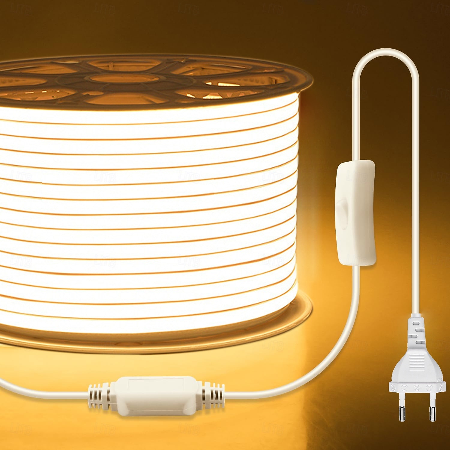 Striscia LED COB impermeabile per esterni da 2-40 metri - luce bianca calda naturale, luce rossa, luce blu, luce verde, luce gialla, luce rosa, luce viola con cavo di commutazione da 1,5 m, del 2026 a $19.99 –P1