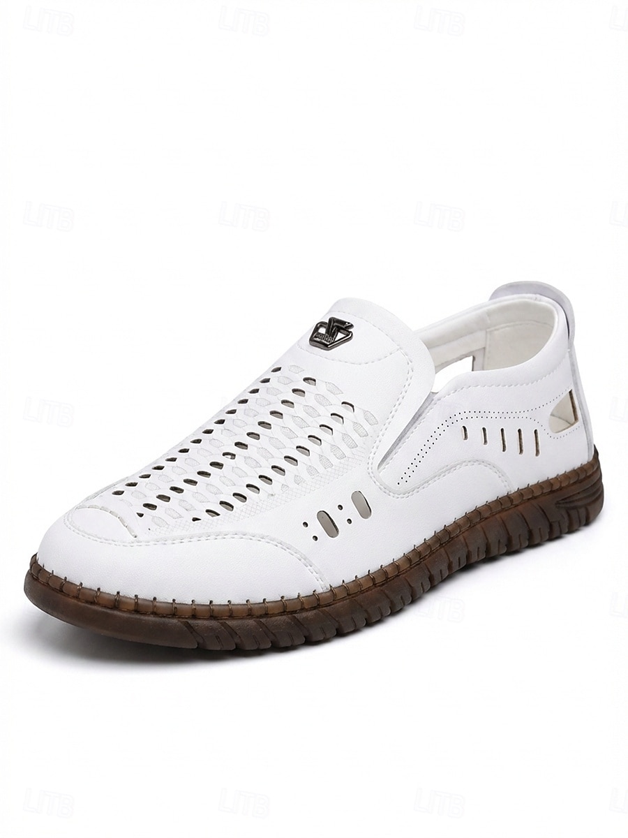mocassini casual da uomo marroni traforati, traspiranti, leggeri e comodi, ideali per passeggiate all'aperto, vacanze, viaggi, tempo libero quotidiano e uno stile casual elegante e rilassato. del 2026 a $46.99 –P7