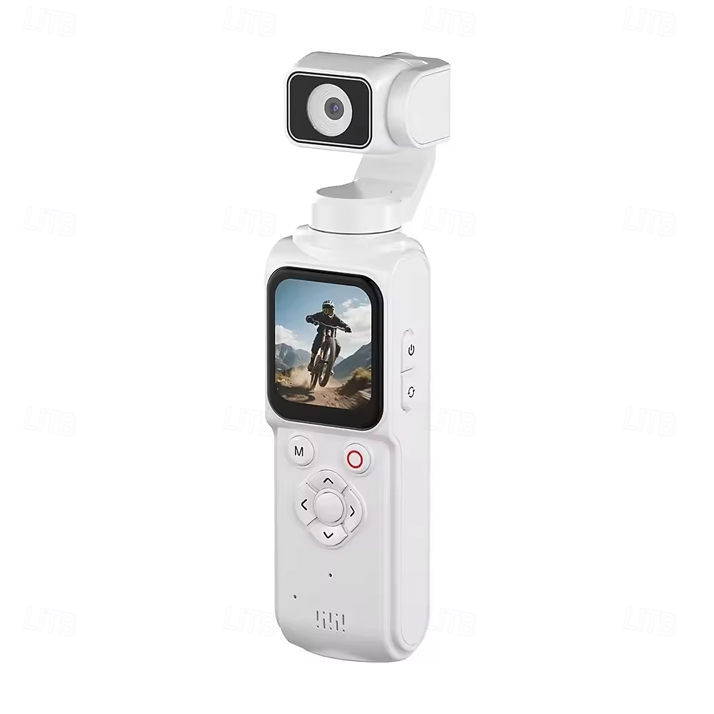 Cámara de bolsillo con estabilizador 4K Ultra HD y seguimiento automático de 330°. &Seguimiento facial, cámara de acción portátil con pantalla táctil de 1,72", cámara inalámbrica wifi para vlogs de 2026 - $149.99 –P8