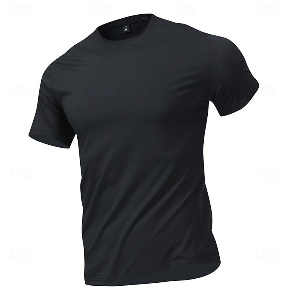 Men's T Shirt Short Sleeve Shirt Tee Top Short Sleeve Crew Neck Summer Spring Solid Color Streetwear Stylish Leisure Quick Dry Slim Daily Outdoor Running Light Grey Top Tee for Men 2026 - $22.99 –P9