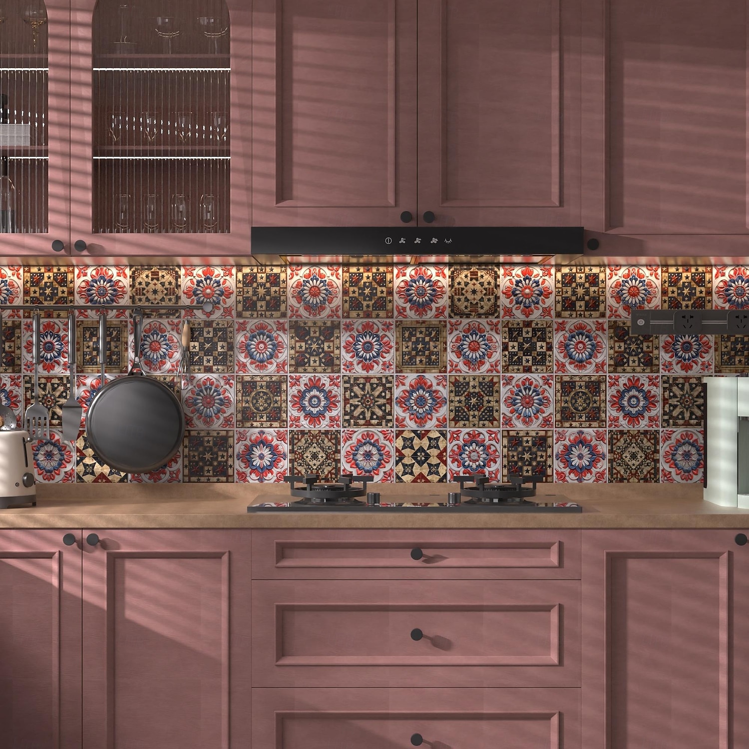 24PCS Peel and Stick Tile Stickers, Moroccan Pattern PVC Wall Decals, Self-Adhesive Removable Wallpaper for Renters, for Bedroom Bathroom Cabinet, Easy Installation 2026 - $15.49 –P1