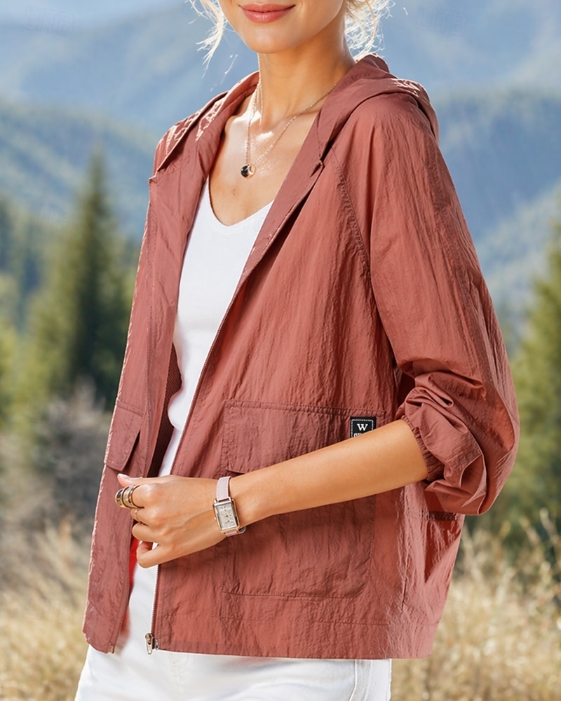 Mujer Cortavientos Chaqueta Chaqueta Softshell Chaqueta para senderismo Al aire libre Protección Solar Secado rápido Ligero Transpirable Trajes de senderismo Ropa de senderismo Verano Primavera 2026 - $15.99 –P4