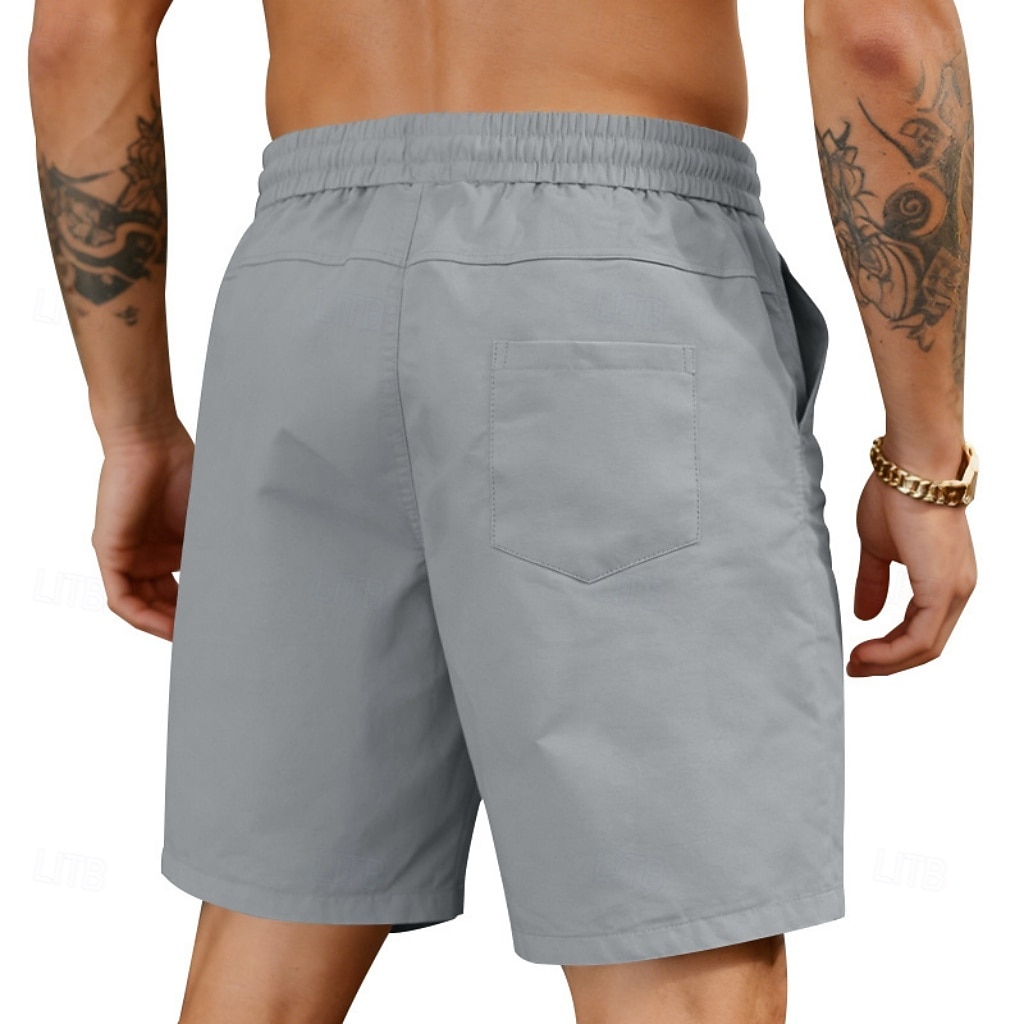 Voor heren Korte broek Casual korte broek Atletische korte broek Zak Elastische taille Effen Comfort Sneldrogend Knielengte Buiten Vakantie Modieus Streetwear blauw Zwart Inelastisch 2026 - $17.99 –P13