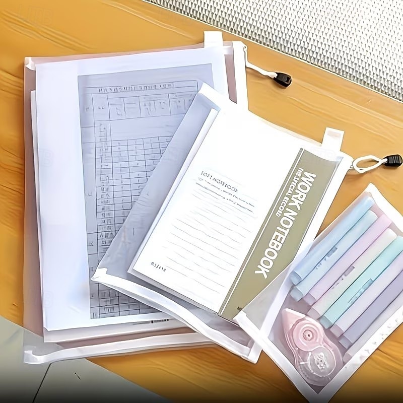 12PCS Large-Capacity Office Mesh File Bags, Breathable Nylon Folders and Envelopes, Transparent Pen Bags, Puzzle File Storage Folders, Zippered Briefcases, Suitable for Office Organization and Busines 2026 - $15.99 –P4