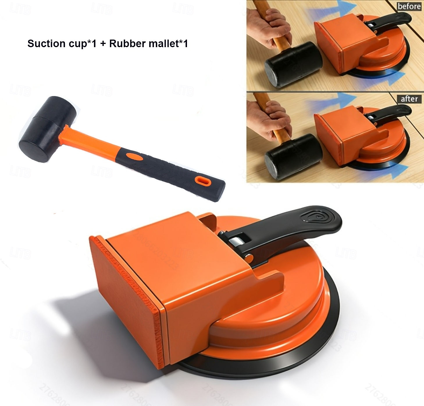 Juego de herramientas para reparar juntas en pisos de madera, incluye ventosa, martillo y almohadillas. Ventosa para juntas de pisos de madera, ventosa fuerte adecuada para almohadillas de baldosas, 2026 - $13.99 –P2