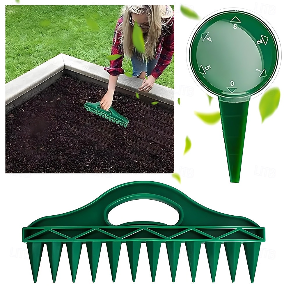 Set di attrezzi per seminatrice manuale da giardino, semina rapida a 12 fori, spargisemi per giardinaggio, distanziatore portatile per semi, perforatore per il terreno per piantare semi e allentare il del 2026 a $10.49 –P1