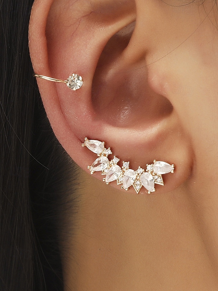 Women's Boho Alloy Ear Cuff Set, Multi Style Crystal Clip On Earrings for Beach Vacation, Summer Resort and Everyday Casual Wear 2026 - $8.39 –P10
