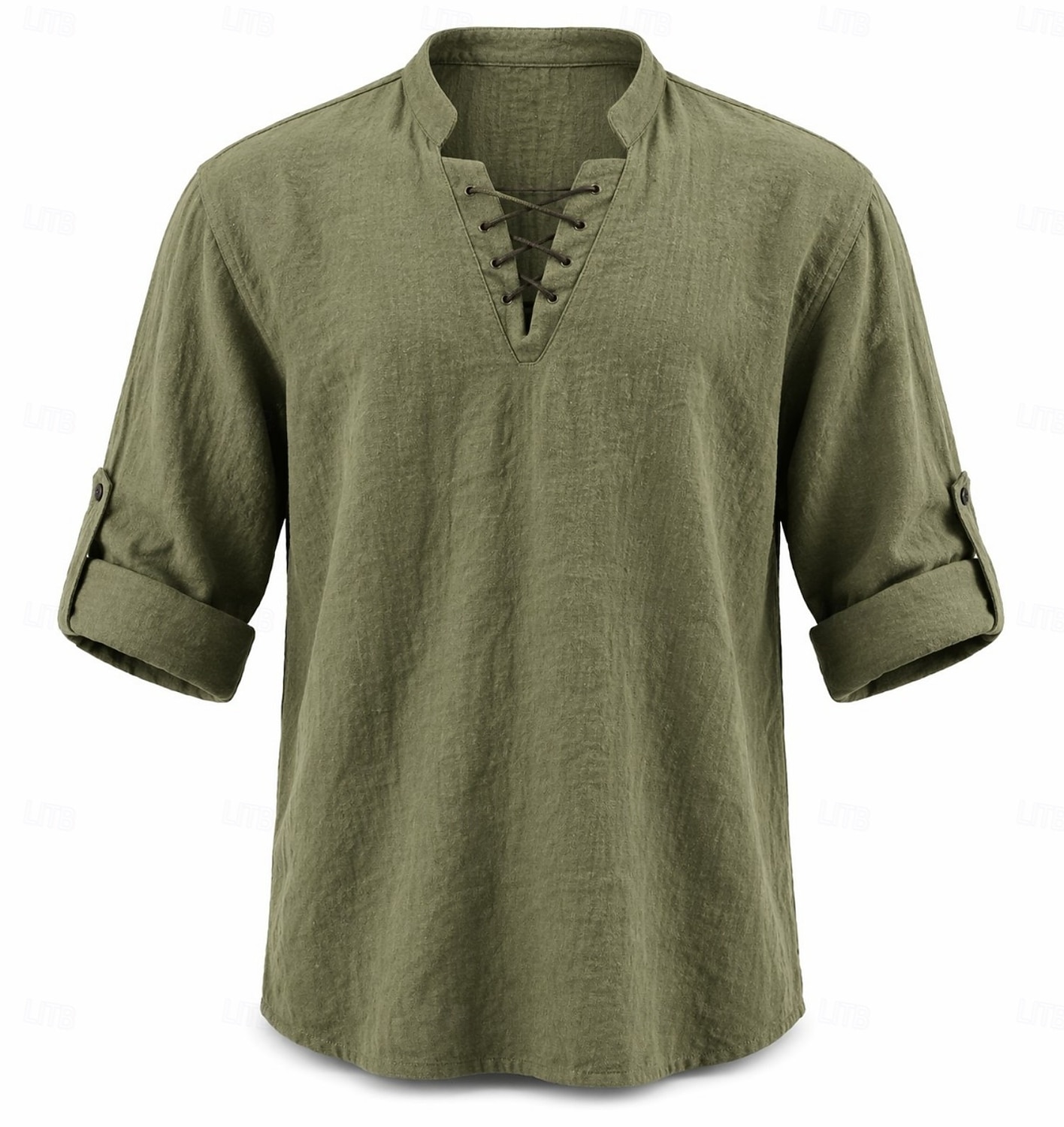 Médiéval Renaissance Chemise Pirate Viking Mélanger avec du coton et du lin Déguisement Homme Viking Pirate Halloween Carnaval Performance LARP Foire de la Renaissance Adulte Chemise Printemps & Été de 2026 ? $31.99 –P2