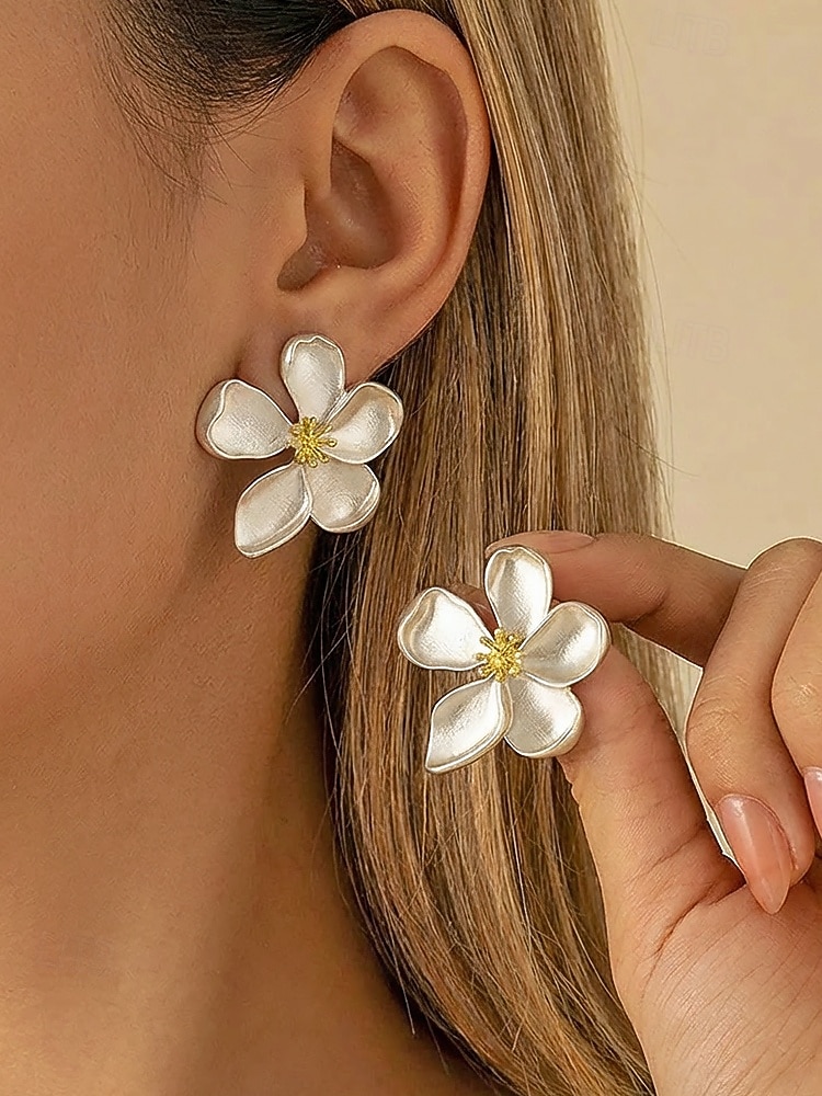 Женские серьги в богемном стиле, материал — сплав, 3D-цветочный дизайн, различные цвета, легкие и элегантные, идеально подходят для пляжного отдыха и повседневной носки. 2026 - $8.39 –P3