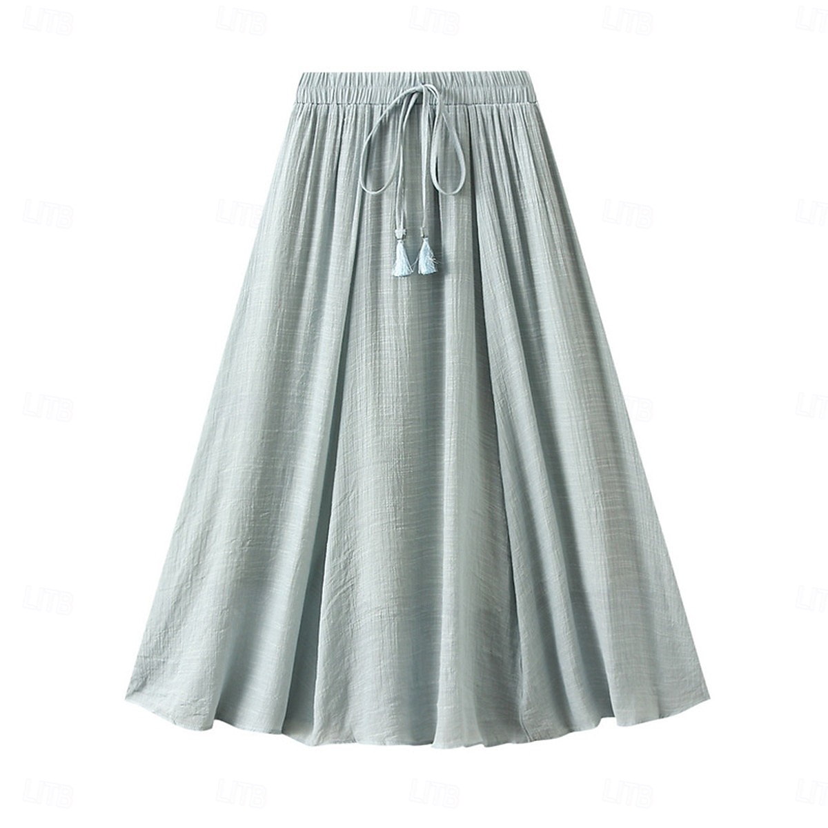 Mujer Falda de vacaciones Falda de lino y algodón sintético Moda Casual Maxi Alta cintura Faldas Plano Plisado Rígido Diario Vacaciones Azul Piscina Negro Rosa Caqui Verano 2026 - $11.49 –P8