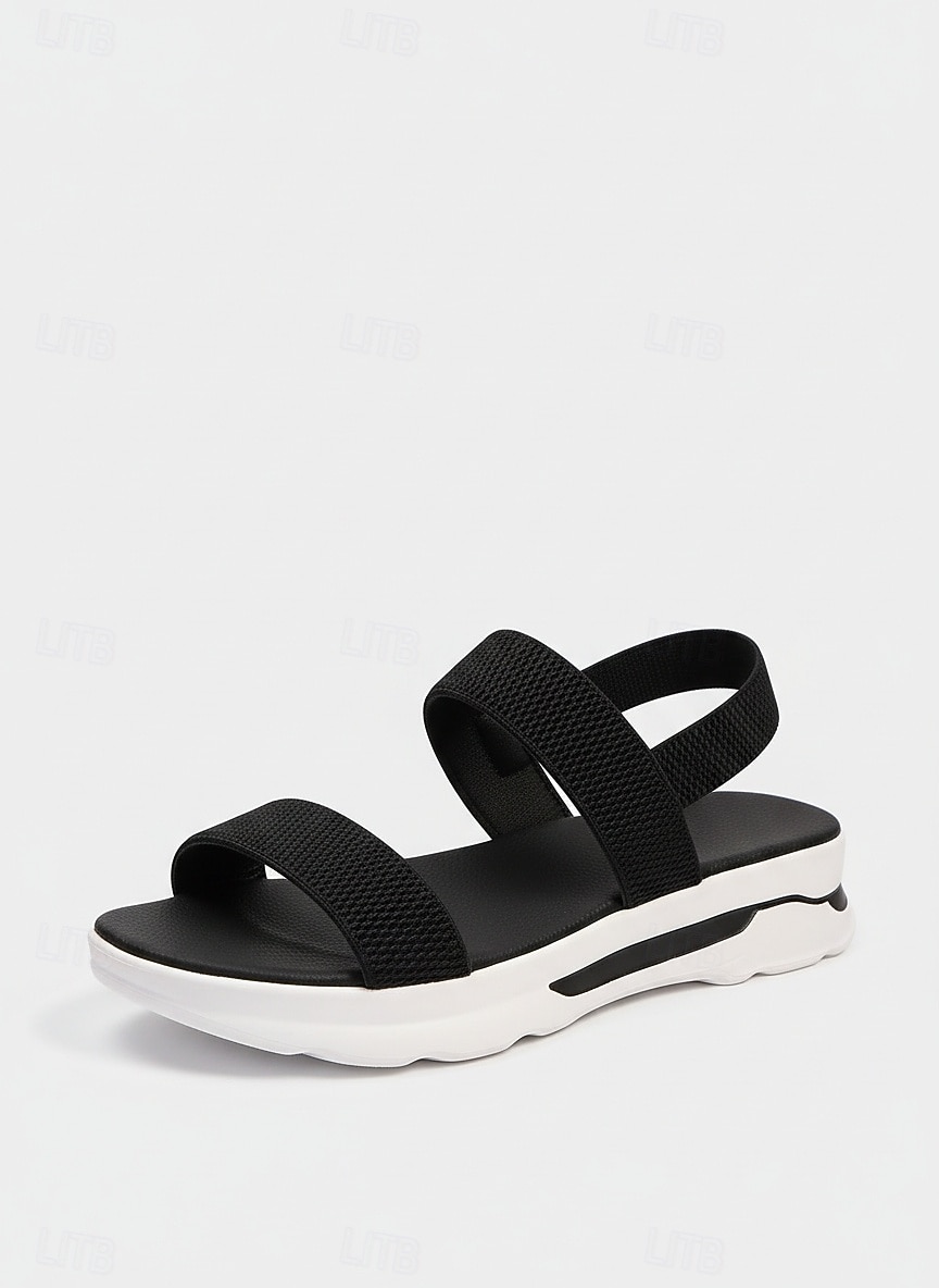 Zwarte sportsandalen met platformzool voor dames – lichtgewicht sandalen met verstelbare bandjes, ideaal voor wandelen, reizen, buitenactiviteiten en dagelijks comfort. 2026 - $24.99 –P1
