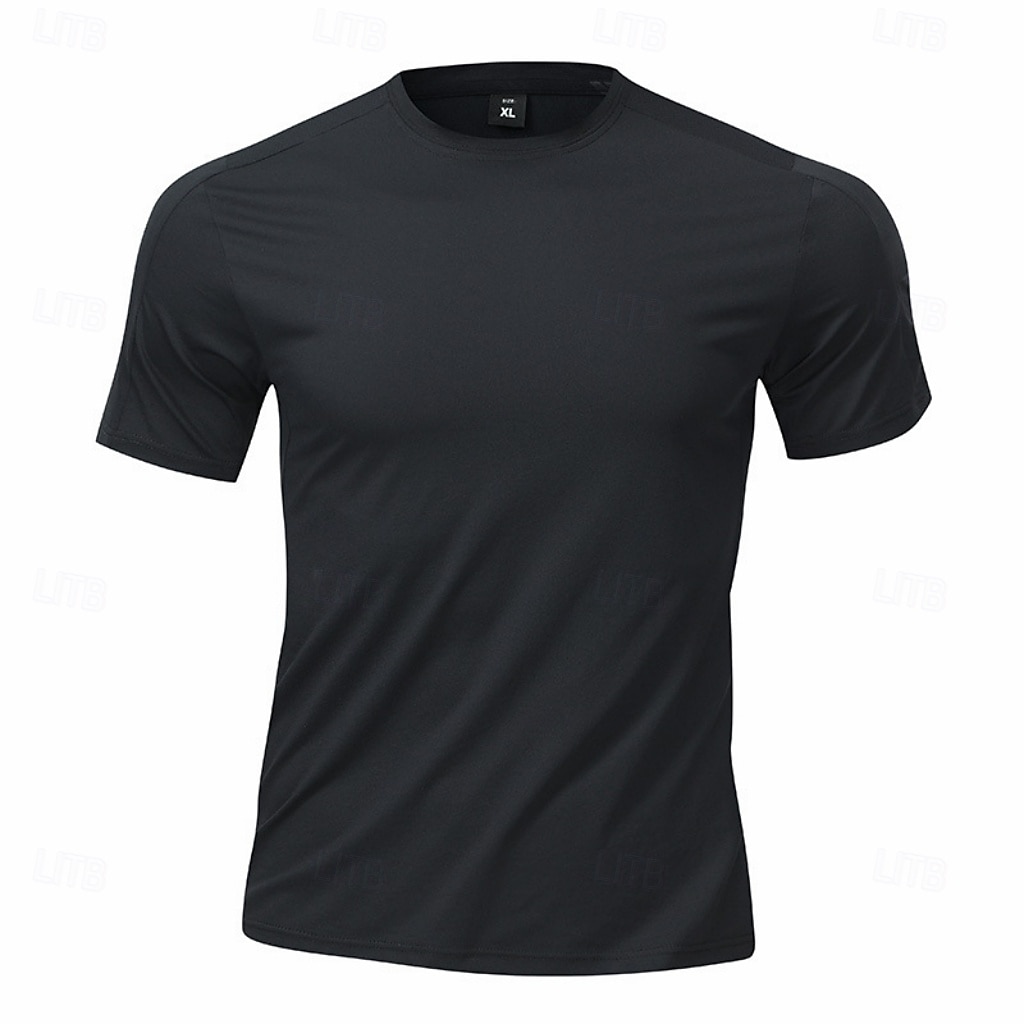 Men's T Shirt Short Sleeve Shirt Tee Top Short Sleeve Crew Neck Summer Spring Solid Color Streetwear Stylish Leisure Quick Dry Slim Daily Outdoor Running Light Grey Top Tee for Men 2026 - $22.99 –P8