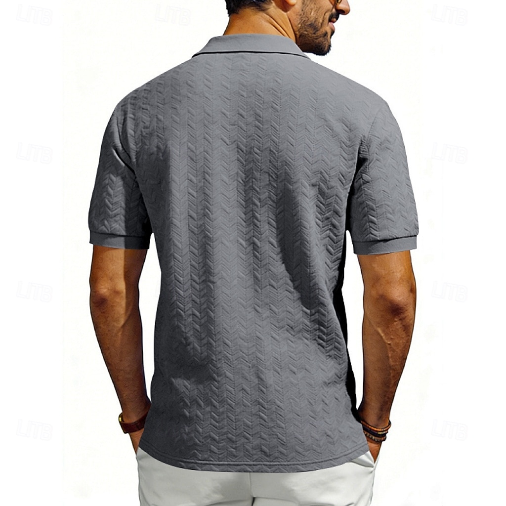 Men's Polo Polo Shirts Casual Street Lapel Short Sleeve Basic Modern Plain Lightweight Buttons Summer Spring Regular Fit Black White Khaki Dark Grey Army Green Polo 2026 - $21.99 –P5