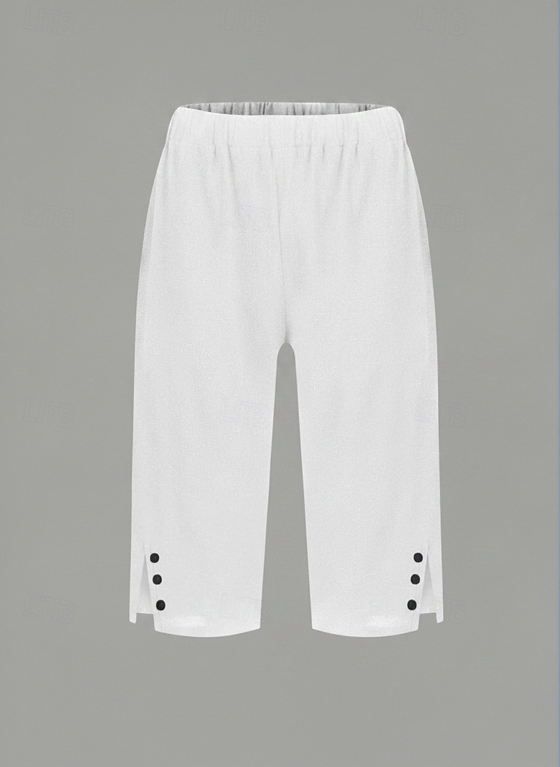Pentru femei Pantaloni Capri Pantaloni Pantaloni scurți de vară 100% Βαμβάκι Șic Stradă Casual Lungime gambă Natural Simplu Buzunar Respirabilitate Απαλό Comfortabil Micro-elastic Casual Purtare 2026 - $29.99 –P11