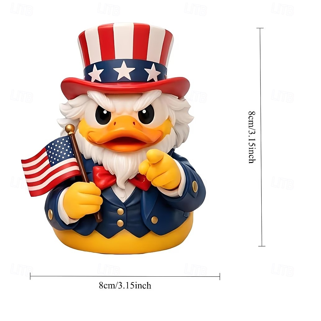 Figurine d'oncle canard patriotique, statuette amusante d'oncle canard avec drapeau américain &Chapeau haut-de-forme, décorations du 4 juillet, décoration intérieure américaine originale, décoration de 2026 ? $22.99 –P7