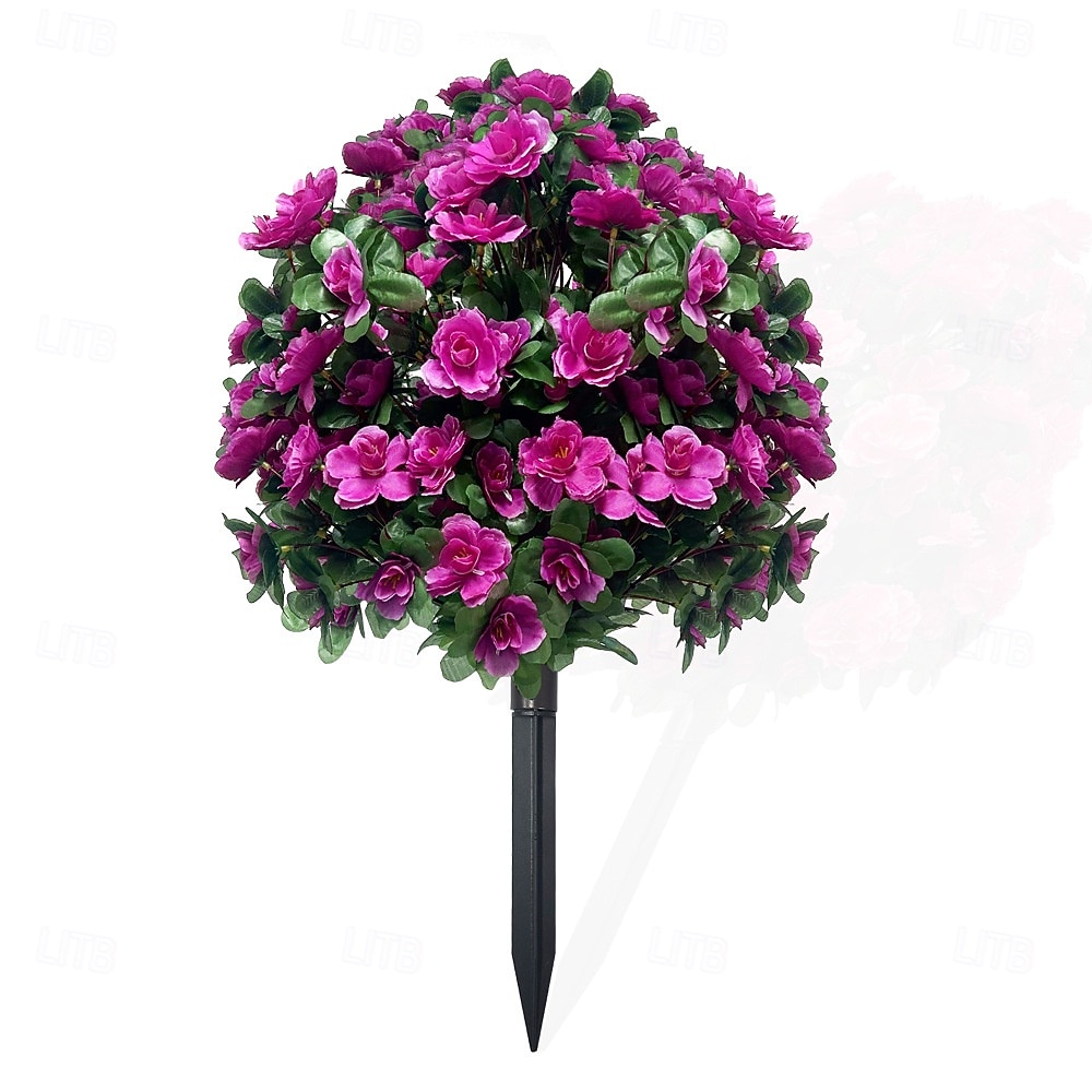 Artificial Azalea Flower with Ground Stakes, 23" UV Resistant Fake Azalea Garden Stake, Faux Greenery Shrubs for Outdoor Porch, Patio, Wedding, Party Decor, Durable, Easy-to-Install Garden Accessory 2026 - $35.99 –P3