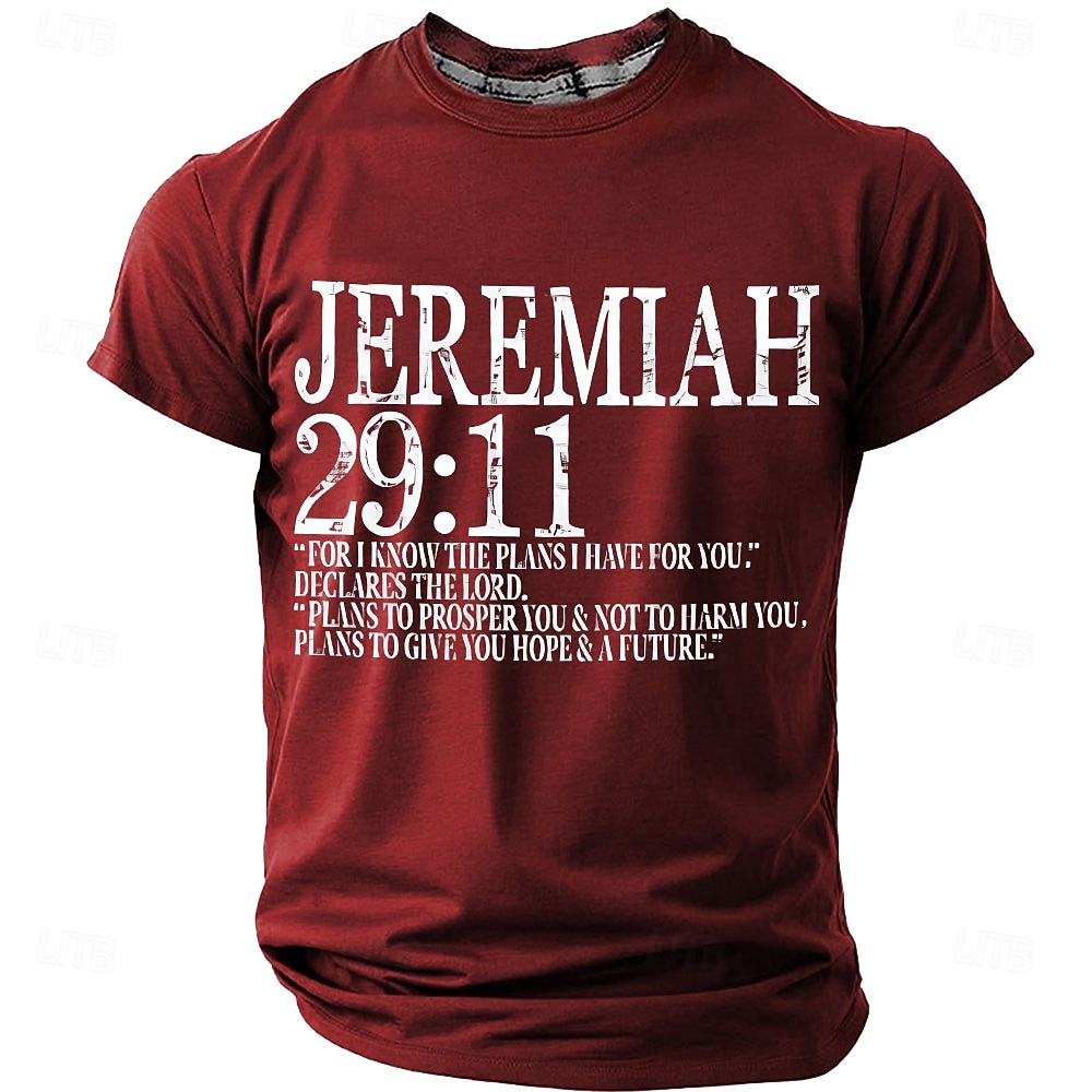 Maglietta da uomo con versetto biblico Geremia 29:11 "Io conosco i progetti che ho per voi", grafica cristiana, vestibilità regolare, abbigliamento religioso di design, taglie S, M, L, XL, XXL, XXXL del 2026 a $18.99 –P1