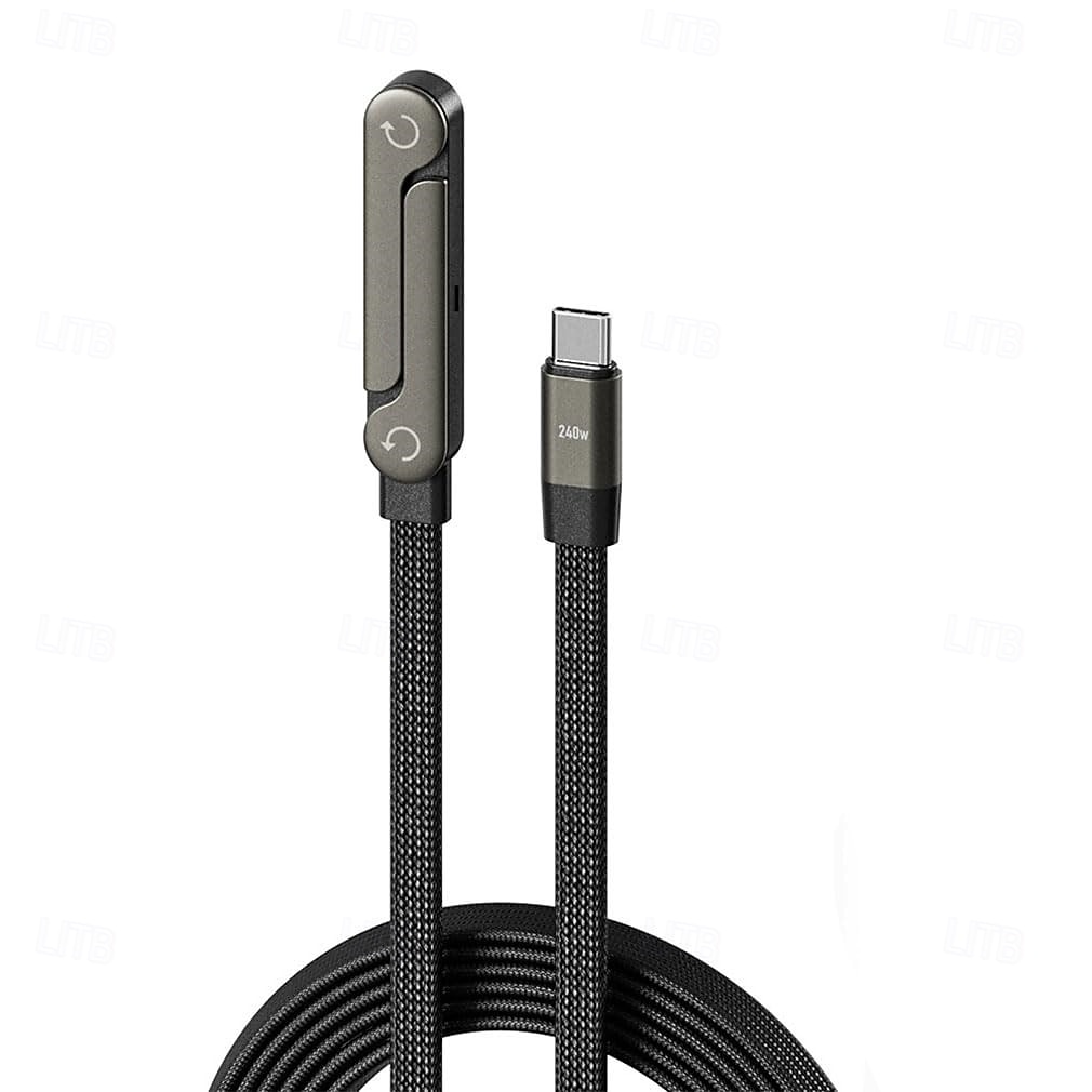 Câble USB-C vers Type-C 240 W, tête pivotante à 180° avec support pour téléphone, câble de charge rapide tressé en nylon pour MacBook, iPhone 17/16/15 Pro Max, Samsung S26 Ultra Plus, iPad Pro et de 2026 ? $16.99 –P2